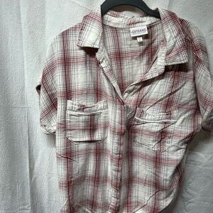 🌷Shyanne Red and White Blouse Vibrant Elegant Top